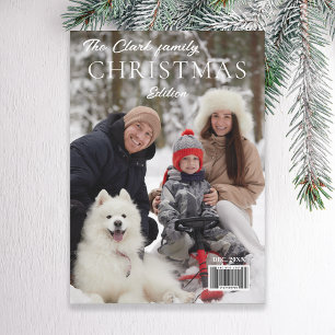 Cartes Pour Fêtes Annuelles Fun Magazine Cover Style Christmas Photo