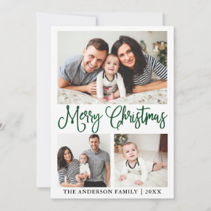 Cartes Pour Fêtes Annuelles Fun moderne Green Calliing Noël 3 Photo