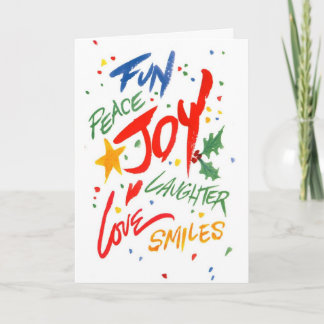 Cartes Pour Fêtes Annuelles Fun Peace Joie Rire Amour Sourires