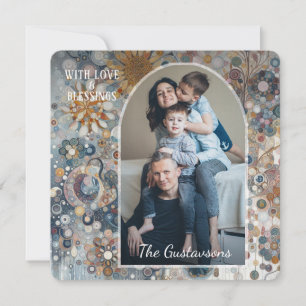 Cartes Pour Fêtes Annuelles Fun personnalisé Colorful Abstrait Snowflakes Art