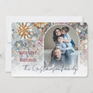 Cartes Pour Fêtes Annuelles Fun personnalisé Colorful Abstrait Snowflakes Art