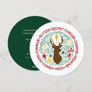 Cartes Pour Fêtes Annuelles Fun Red Script Père Noël Reinder Nom Noël