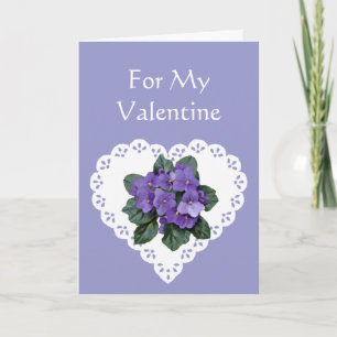 Cartes Pour Fêtes Annuelles Fun Romantique Violet Fleur Valentine Humour