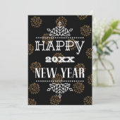 Cartes Pour Fêtes Annuelles Fun Script moderne Festive Gold Fireworks Photo (Debout devant)
