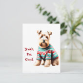 Cartes Pour Fêtes Annuelles Fun Soft Coated Wheaten Terrier Sweat de Noël (Debout devant)