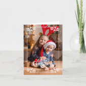 Cartes Pour Fêtes Annuelles Fun Tourbillonnant Noël Frontière Joyeux Noël Phot (Devant)