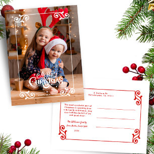 Cartes Pour Fêtes Annuelles Fun Tourbillonnant Noël Frontière Joyeux Noël Phot