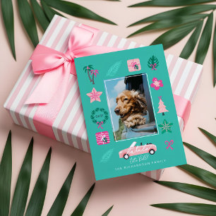 Cartes Pour Fêtes Annuelles Fun Tropical Christmas Lets Roll Convertible Photo