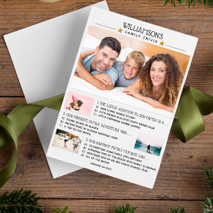 Cartes Pour Fêtes Annuelles Fun unique Noël Famille Trivia Photo Collage