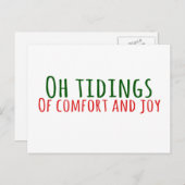 Cartes Pour Fêtes Annuelles Fun Vert simple et Typographie rouge Noël (Devant / Derrière)