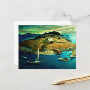 Cartes Pour Fêtes Annuelles Funérailles de l'île par Newell Convers Wyeth