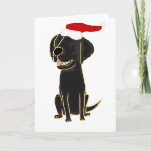 Cartes Pour Fêtes Annuelles Funky Black Flat Retriever Art de Noël