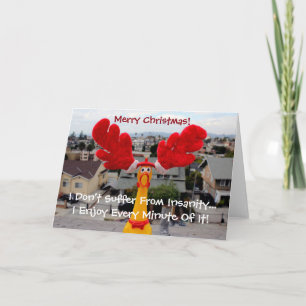 Cartes Pour Fêtes Annuelles Funky Chicken Christmas Greeting Card!