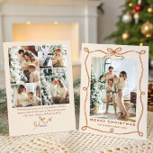 Cartes Pour Fêtes Annuelles Funky Christmas Boho Beige Bow Ribbon 5 Photo