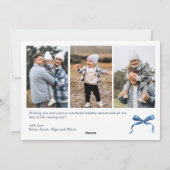 Cartes Pour Fêtes Annuelles Funky Christmas Boho Blue Bow Ribbon 4 Photo (Dos)