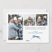 Cartes Pour Fêtes Annuelles Funky Christmas Boho Blue Bow Ribbon 4 Photo (Dos)