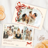 Cartes Pour Fêtes Annuelles Funky Christmas Boho Red Bow Ribbon 4 Photo