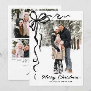 Cartes Pour Fêtes Annuelles Funky Christmas Boho Ruban Noir à Nœud 5 Photo