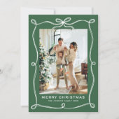Cartes Pour Fêtes Annuelles Funky Christmas Sage Green Bow Ribbon 3 Photo (Devant)