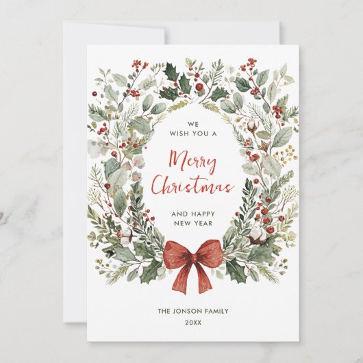 Cartes Pour Fêtes Annuelles Funky Country Retro Boho Christmas Wreath (Devant)