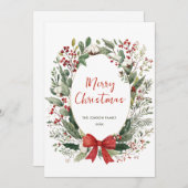 Cartes Pour Fêtes Annuelles Funky Country Retro Boho Christmas Wreath Holiday (Devant / Derrière)