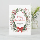 Cartes Pour Fêtes Annuelles Funky Country Retro Boho Christmas Wreath Holiday (Debout devant)