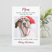 Cartes Pour Fêtes Annuelles Funky Custom Pet Photo Chien Maman Joyeux Noël Hol (Debout devant)