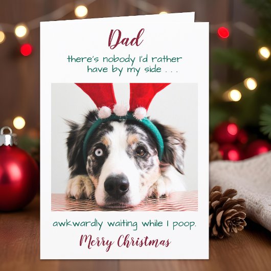 Cartes Pour Fêtes Annuelles Funky Custom Pet Photo Chien Papa Joyeux Noël