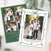 Cartes Pour Fêtes Annuelles Funky Green Christmas Bow Ribbon 5 Photo