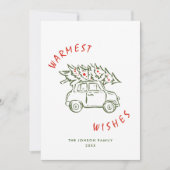 Cartes Pour Fêtes Annuelles Funky Hand Drabble Retro Christmas (Devant)