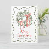 Cartes Pour Fêtes Annuelles Funky Hand Drabble Retro Christmas (Debout devant)