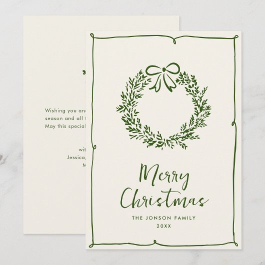 Cartes Pour Fêtes Annuelles Funky Hand Drabble Retro Christmas (Devant / Derrière)