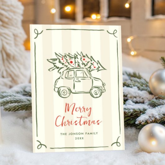 Cartes Pour Fêtes Annuelles Funky Hand Drabble Retro Christmas