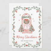 Cartes Pour Fêtes Annuelles Funky Hand Drabble Retro Christmas (Devant / Derrière)