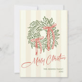 Cartes Pour Fêtes Annuelles Funky Hand Drabble Retro Christmas (Devant)