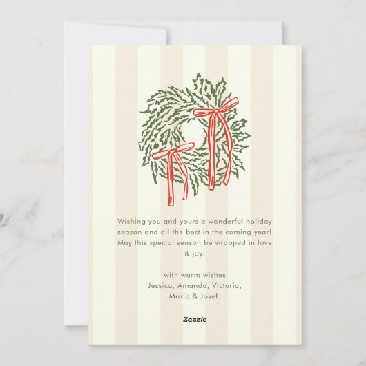 Cartes Pour Fêtes Annuelles Funky Hand Drabble Retro Christmas (Dos)