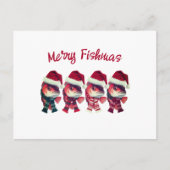Cartes Pour Fêtes Annuelles Funky Merry Fishmas de Noël Pêche (Devant)