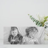 Cartes Pour Fêtes Annuelles Funky Modern White Calligraphy Script Photo (Debout devant)