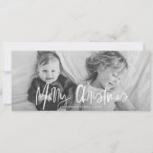 Cartes Pour Fêtes Annuelles Funky Modern White Calligraphy Script Photo (Devant)