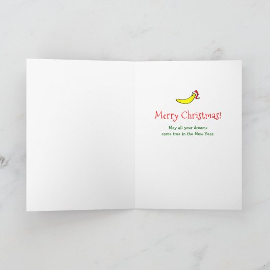 Cartes Pour Fêtes Annuelles Funky Noël Banana Père Noël (Intérieur)