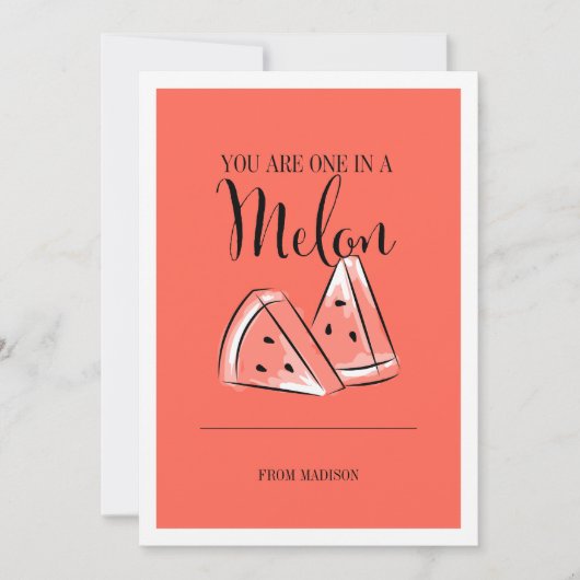 Cartes Pour Fêtes Annuelles Funky Pun Melon Valentine Card (Devant)