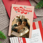 Cartes Pour Fêtes Annuelles Funky Retro les années 70 Joyeux Noël Photo<br><div class="desc">Cette carte photo de Noël les années 70 rétro funky comporte les mots "Joyeux Noël" dans une police rétro amusante. Le verso de la carte permet d'entrer votre propre message.</div>