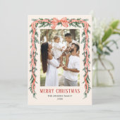 Cartes Pour Fêtes Annuelles Funky Sage Green Christmas Bow Ribbon 2 Photo (Debout devant)