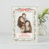 Cartes Pour Fêtes Annuelles Funky Sage Green Christmas Bow Ribbon 2 Photo (Debout devant)