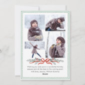 Cartes Pour Fêtes Annuelles Funky Sage Green Christmas Bow Ribbon 5 Photo (Dos)