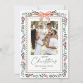 Cartes Pour Fêtes Annuelles Funky Sage Green Christmas Bow Ribbon 5 Photo (Devant)