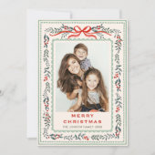 Cartes Pour Fêtes Annuelles Funky Sage Green Christmas Bow Ribbon 5 Photo (Devant)
