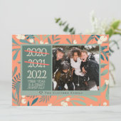 Cartes Pour Fêtes Annuelles Funny 2021 2022 Mistletoe Melon Photo de Noël (Debout devant)