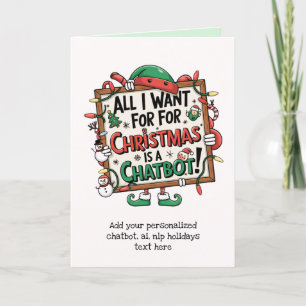 Cartes Pour Fêtes Annuelles Funny Ai Noël Chatbot Cadeau Entreprise Entreprise