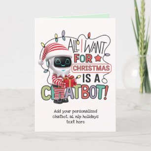 Cartes Pour Fêtes Annuelles Funny Ai Noël Chatbot Cadeau Entreprise Entreprise